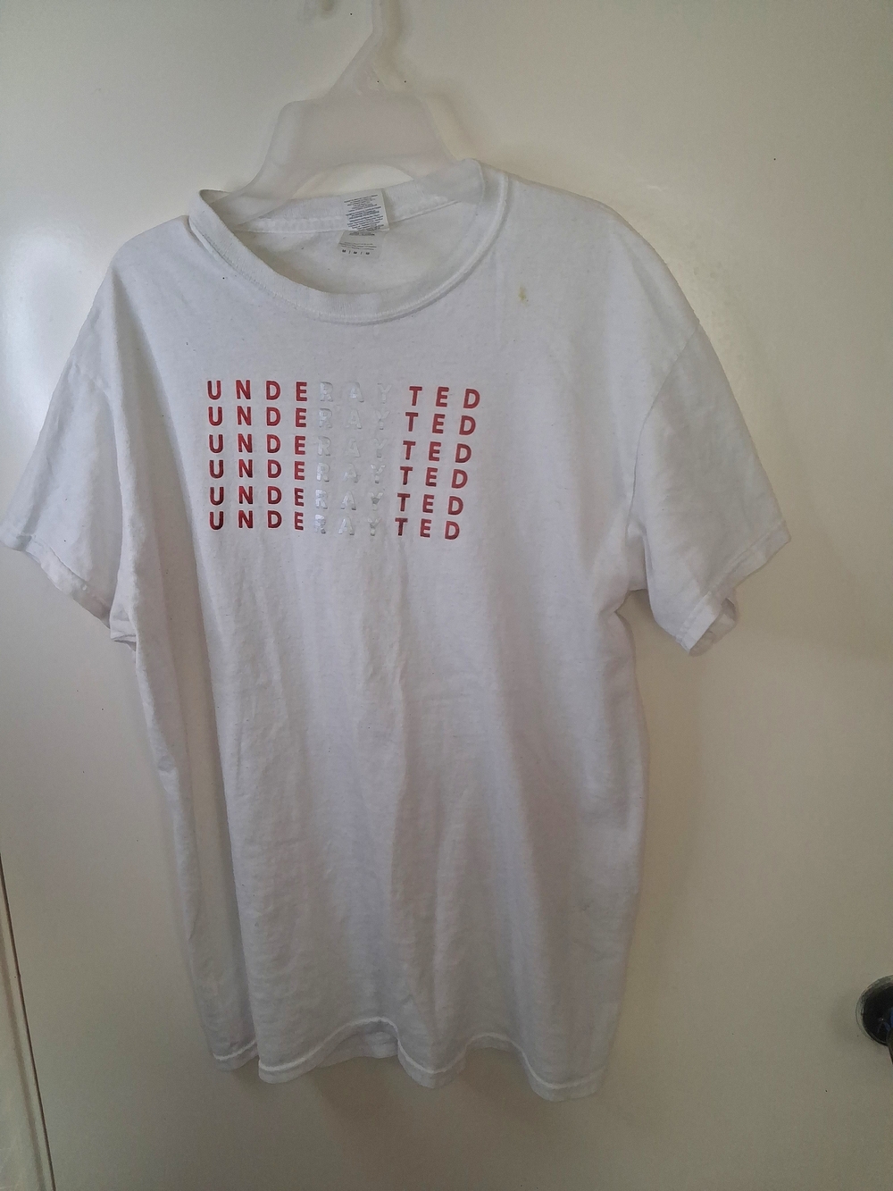 White Graphic Crewneck T-Shirt - Unde??ted Print